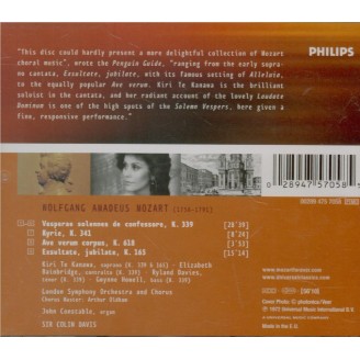 MOZART - Colin Davis - Vesperae solennes de confessore