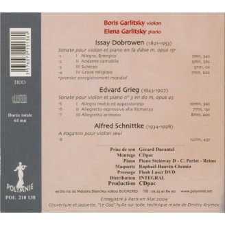 DOBROWEN - Garlitsky - Sonate pour violon et op.15