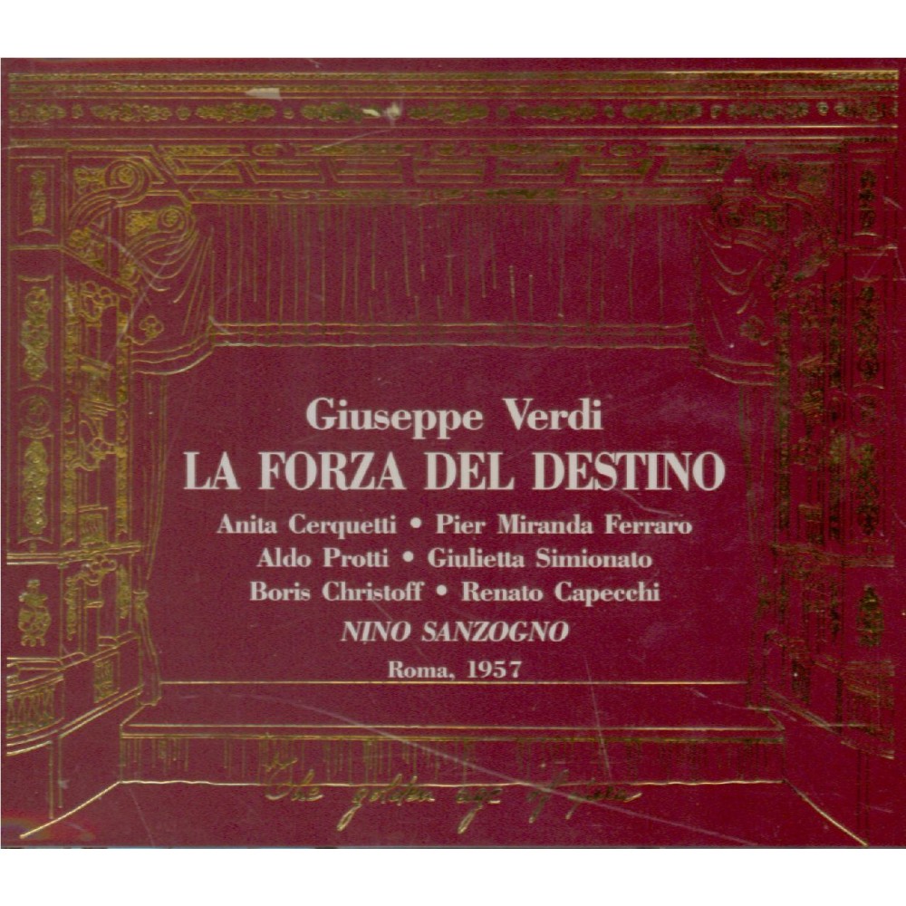 VERDI - Sanzogno - La forza del destino, opéra en quatre actes (version live  Roma, 29 - 9 - 1957