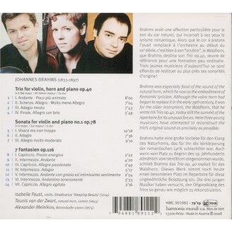 BRAHMS - Faust - Trio pour piano, violon et cor en mi bémol majeur op.40