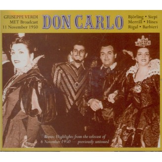 VERDI - Stiedry - Don Carlo, opéra (version italienne) Live MET 11 - 11 - 19520