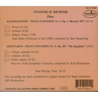 RACHMANINOV - Richter - Concerto pour piano n°1 en fa dièse mineur op.1