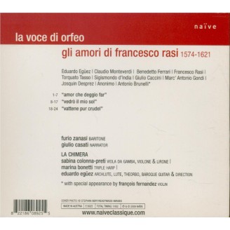 La voce di Orfeo : gli amori di Francesco Rasi