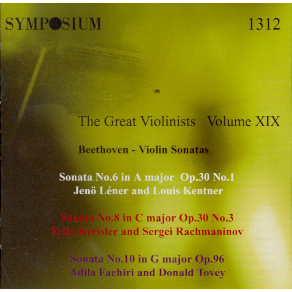 The Great Violinists Volume XIX