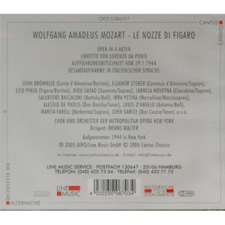 MOZART - Walter - Le nozze di Figaro (Les noces de Figaro), opéra bouffe Live MET 1944