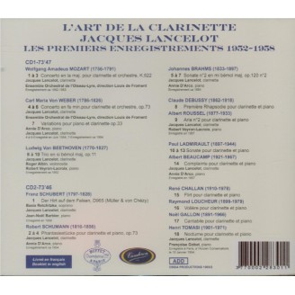 Jacques Lancelot - L'art de la clarinette : les premiers enregistrements 1952-1958