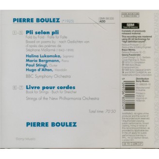 BOULEZ - Boulez - Pli selon pli