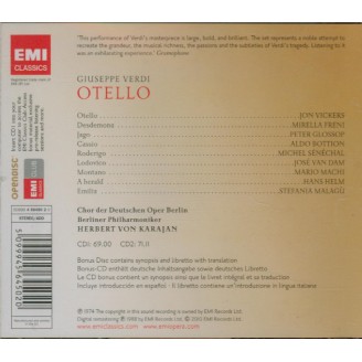 VERDI - Karajan - Otello, opéra en quatre actes