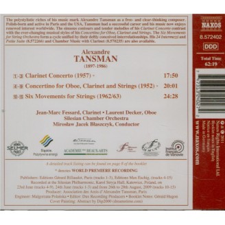 TANSMAN - Blaszczyk - Concerto pour clarinette