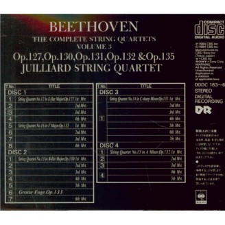 BEETHOVEN - Juilliard Quartet - The Complete String Quartets vol.3 : The Late String Quartets (import Japon)