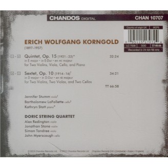 KORNGOLD - Doric String Qu - Quintette avec piano op.15