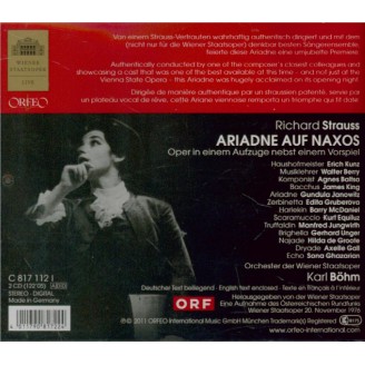 STRAUSS - Böhm - Ariadne auf Naxos (Ariane à Naxos), opéra op.60 live Wien 20 - 11 - 1976