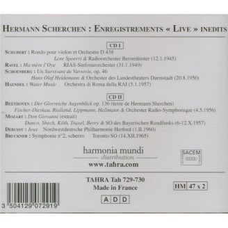 SCHUBERT - Scherchen - Rondo pour violon et orchestre à cordes en la maj Enregistrements 'live' inédits