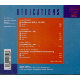 Dedications Four British Clarinet Concertos