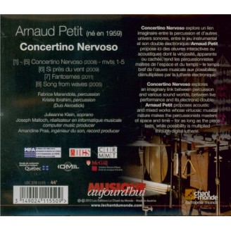 PETIT - Marandola - Concertino Nervoso, pour percussion et électronique