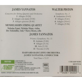 YANNATOS - Yannatos - Concerto pour quatuor à cordes et orchestre
