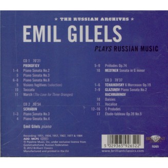 Emil Gilels Plays Russian Music