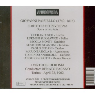 PAISIELLO - Fasano - Il Rè Teodoro in Venezia (Live Torino, 22 - 4 - 1962) Live Torino, 22 - 4 - 1962