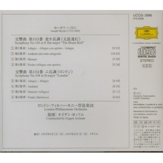 HAYDN - Jochum - Symphonies n° 103 'Drum roll' & 104 'London' (Import Japon)