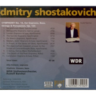 CHOSTAKOVITCH - Barshai - Symphonie n°14 op.135