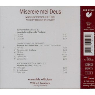 Miserere mi Deus Musik zur Passion um 1500
