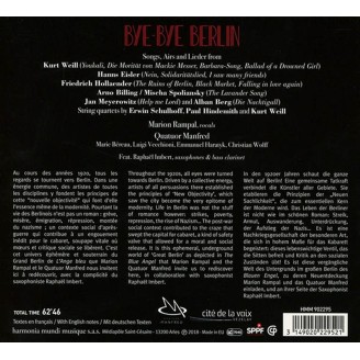 Rampal - Bye bye Berlin (songs, airs and Lieder from Weill, Eisler, Hollaender, Schulhoff, Hindemith, Berg, etc.)