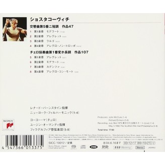 CHOSTAKOVITCH - Bernstein - Symhonies n° 1 & 5 (SACD hybride, import Japon)