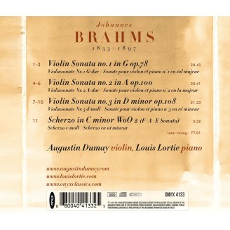 BRAHMS - Augustin Dumay & Louis Lortie - Sonate pour violon et piano n°1 en sol majeur op.78