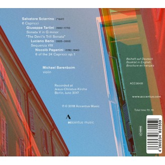SCIARRINO - Michael Barenboim - Six capricci pour violon