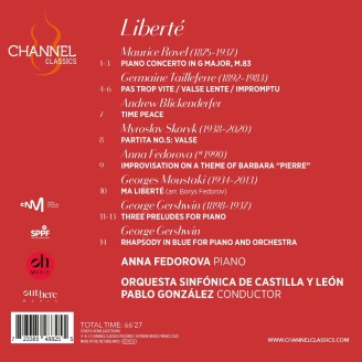 RAVEL - Anna Fedorova & Pablo Gonzalez - Liberté ( Concerto en sol + Tailleferre, Skoryk, etc.)
