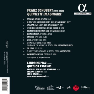 SCHUBERT - Sandrine Piau & Quatuor Psophos - Quintette imaginaire