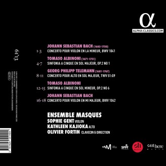 BACH / TELEMANN / ALBINONI - Sophie Gent & Kathleen Kajioka & Olivier Fortin - Concerti
