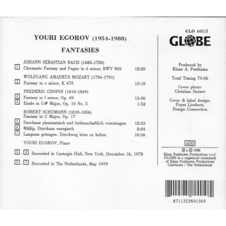Youri Egorov - Fantaisies by Bach, Mozart, Chopin, Schumann including the 1978 Carnegie Hall Concert