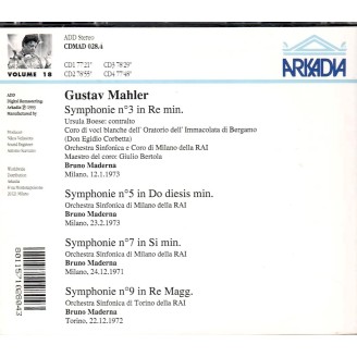 MAHLER - Bruno Maderna - Symphonies n° 3, 5, 7 & 9