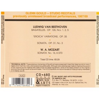 BEETHOVEN - Glenn Gould - Variations "Erocica" (Studio broadcast recitals 1967/69)