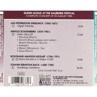 Glenn Gould - Salzburg Recital, 25 August 1959
