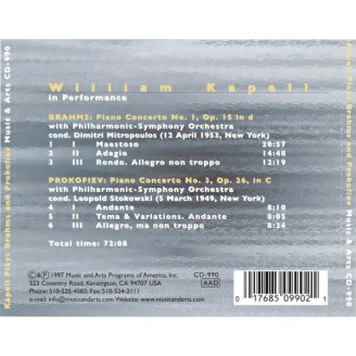 BRAHMS - William Kapell & Dimitri Mitropoulos - Concerto pour piano n° 1