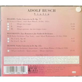 BRAHMS - Busch - Concerto pour violon et orchestre en ré majeur op.77