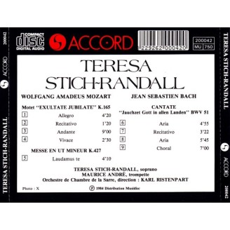MOZART - Teresa Stich-Randall - Exsultate, jubilate, motet pour soprano, orgue