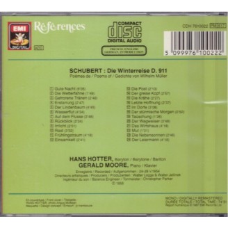 SCHUBERT - Hans Hotter & Gerald Moore - Winterreise (Le voyage d'hiver) (Müller), D. 911
