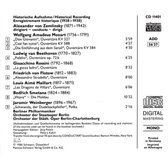 Alexander von Zemlinsky dirigiert - Enregistrements Historiques 1928-1930
