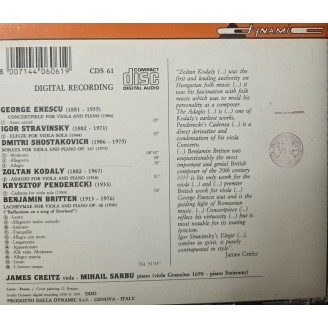 James Creitz & Mihail Sarbu - Twentieth-Century Viola