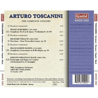 SCHUBERT - Toscanini - Symphonie n°8 en si mineur D.759 'Inachevée' (Live 14 October1939)