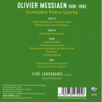 MESSIAEN - Ciro Longobardi - Complete piano works