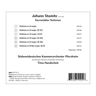 STAMITZ - Timo Handschuh - Darmstädter Sinfonien