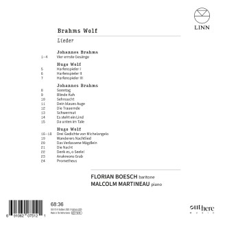 BRAHMS / WOLF - Florent Boesch & Malcolm Martineau - Lieder