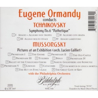 TCHAIKOVSKY - Ormandy - Symphonie n°6 en si mineur op.74 'Pathétique'