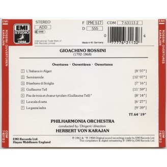 ROSSINI - Karajan - Ouvertures