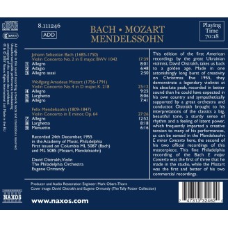 BACH - Oistrakh - Concerto pour violon en mi majeur BWV.1042