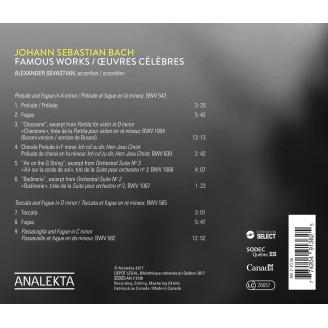 BACH - Alexander Sevastian - Famous Works à l'accordéon